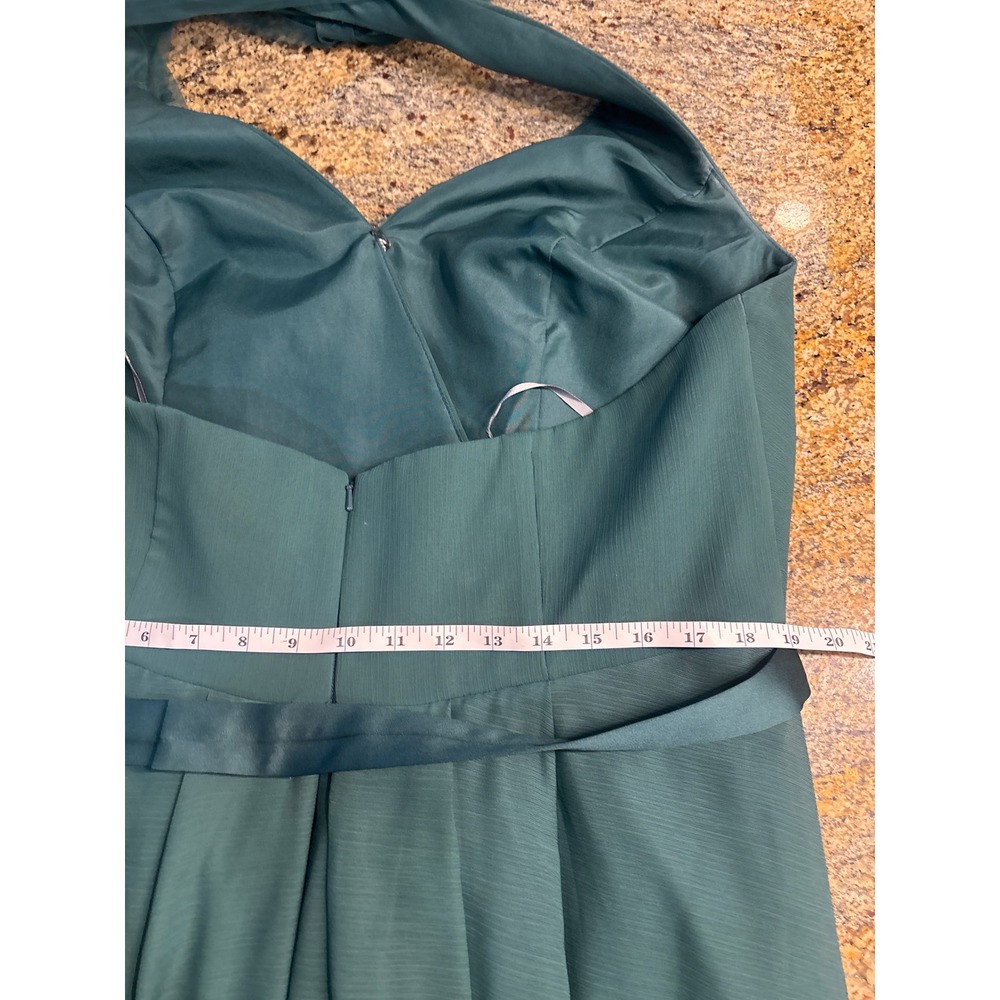 White by Vera Wang Teal Green Halter Chiffon Gown Dress Plus Size 20 Bridesmaid - Picture 7 of 11